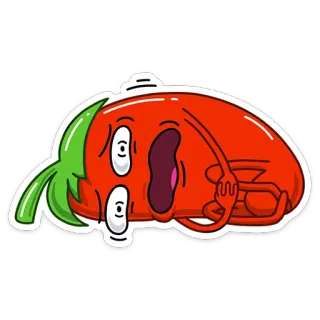 😬 papryka, czerwona papryka, warzywo, kreskówka, jedzenie, animowany, naklejka telegram sticker