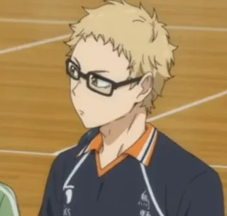 ✨ Kei Tsukishima Haikyu!! Kei Tsukishima, Haikyu!!, anime, volleyball, glasses, tsundere telegram sticker