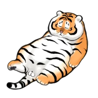 😮‍💨 tigre, animale, carino, mammifero, cartone animato telegram sticker