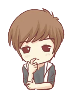 🤔 Chibi, denkend, Anime, Manga, Junge, süß telegram sticker