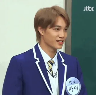 🌑 Kai 엑소 카이 K-Pop, Sänger, Idol, Koreanisch, Mann, Blauer Anzug, EXO telegram sticker