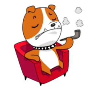 😶 cane, fumare, pipa, cartone animato, animale telegram sticker