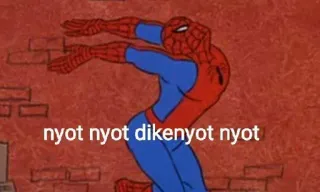 🕸 Spider-Man nyot nyot dikenyot nyot Spider-Man, Meme, Drôle, Super-héros, Comics whatsapp sticker