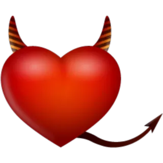 🖤 coração, diabo, chifres, rabo, mal, vermelho telegram sticker