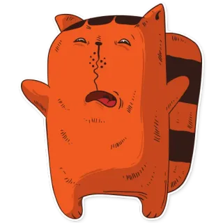 🤷‍♀️ แมว, การ์ตูน, ตลก, สัตว์, สติกเกอร์, สีส้ม, น่ารัก, สีหน้า telegram sticker