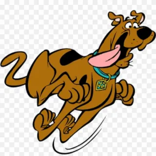 🤤 Scooby-Doo cartoon, dog, scooby doo, running, character telegram sticker