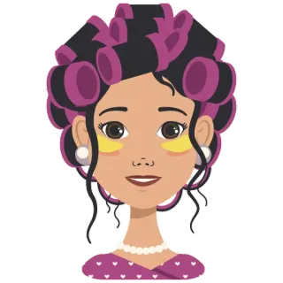 Woman in curlers whatsapp stickers
