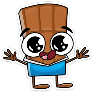 🤗 chocolat, dessin animé, nourriture, sucré, dessert, personnage telegram sticker