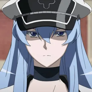 🙁 Esdeath Akame ga Kill! Anime, Postać, Wojsko, Esdeath telegram sticker