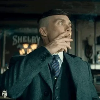 🚬 Thomas Shelby Peaky Blinders 浴血黑帮, 托马斯·谢尔比, 基里安·墨菲, 吸烟, 电视剧, 剧情, 犯罪 whatsapp sticker