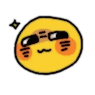 💌 อิโมจิ, น่ารัก, แว่นกันแดด, สีเหลือง, หน้า telegram sticker
