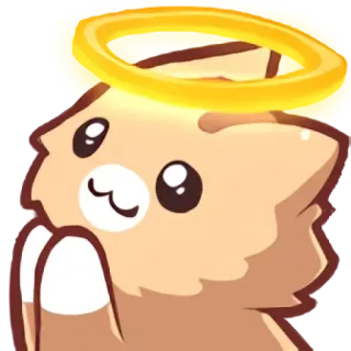 😇 animal, mignon, kawaii, halo, bienveillant, doux telegram sticker