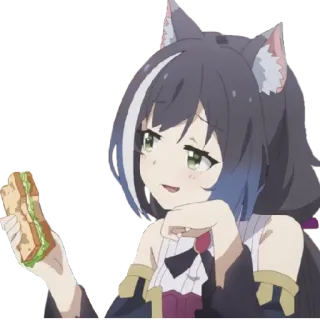 😋 Anime, Neko, Sanduíche, Fofo, Kawaii telegram sticker