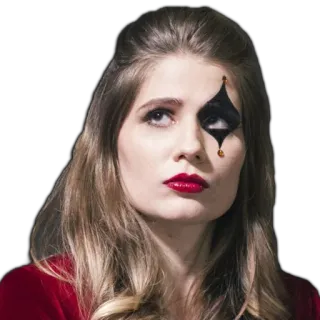🇱🇻 Frau, Make-up, Harlekin, Diamanten, Gesichtsbemalung, Porträt telegram sticker
