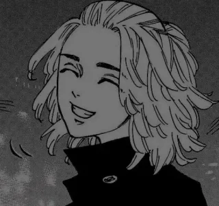 ✖️ Mikey Tokyo Revengers anime, manga, character, smile whatsapp sticker