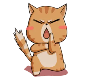 😦 Katze, Stinkefinger, beleidigend, Cartoon, Tier, Geste telegram sticker