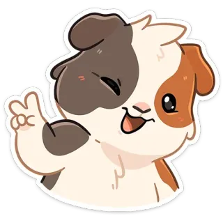 ✌ 犬, 子犬, かわいい, ステッカー, 漫画, 動物 telegram sticker