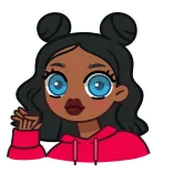👋 cartoon, woman, hair, hoodie, cute telegram sticker