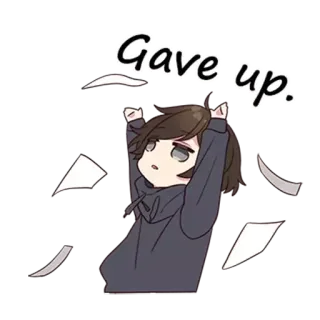 😑 Gave up. arreso, fallimento, frustrazione, cartone animato, carta, esausto telegram sticker