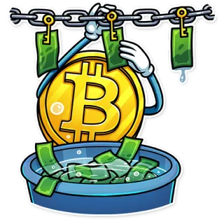🛀 Bitcoin, Cripto, Soldi, Cartoni animati, Finanza telegram sticker