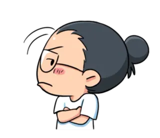 😤 卡通, 生气, 眼镜, 沮丧, 人, 表情, 难过 telegram sticker