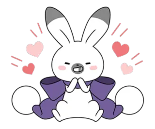 🦞 토끼, 사랑, 귀여운, 카와이, 동물, 스티커 whatsapp sticker