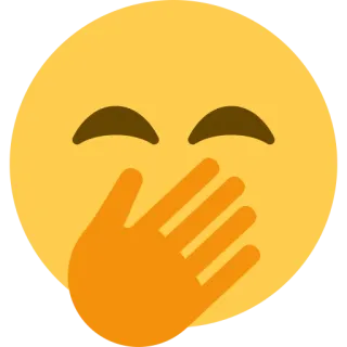 🤭 emoji, hand, mouth, gasping, shock, surprise, covering mouth telegram sticker