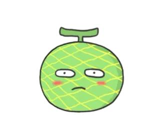 🍈 melone, frucht, sticker, cartoon, süß, gesicht telegram sticker