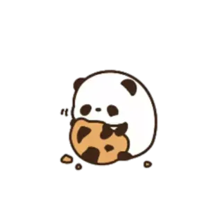 ♥️ 熊猫, 饼干, 可爱, 动物, 食物, 卡通 telegram sticker