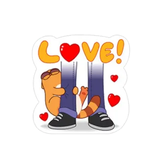 ❤ LOVE! love, heart, cat, cartoon, affection, cute telegram sticker