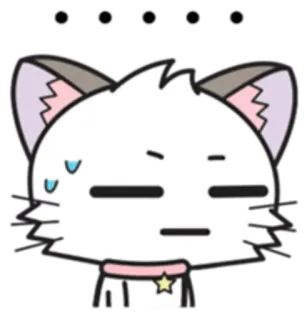 😑 cat, sweat, anxious, cute, worried whatsapp sticker