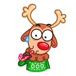 😳 순록, 크리스마스, 휴일, 만화, 동물, 축제 telegram sticker