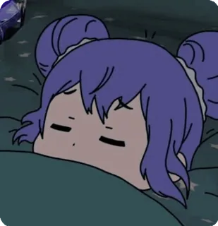 😴 Anime, Kreskówka, Śpiący, Koc, Zmęczony, Leniwy telegram sticker