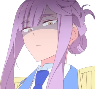 👿 anime, dziewczyna, kreskówka, postać, ekspresja, fioletowe włosy telegram sticker
