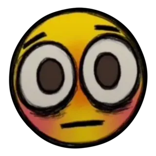 😳 表情符号, 震惊, 焦虑, 卡通 telegram sticker