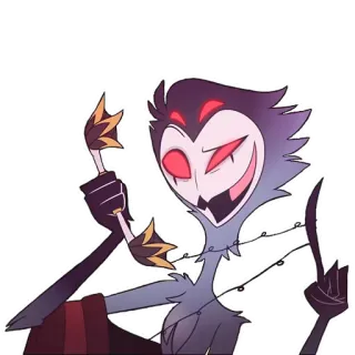 😉 Stolas Helluva Boss iblis, burung hantu, sihir, burung, api telegram sticker