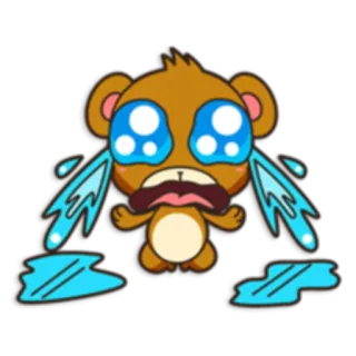 😭 weinen, traurig, tränen, cartoon, bär, emotional, bedrückt telegram sticker