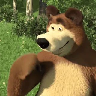 🧸 Bear Masha and the Bear animal, cartoon, bear, nature, friendly telegram sticker