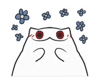 🌸 gato, flores, lindo, dibujos animados, pegatina, adorable, animal telegram sticker