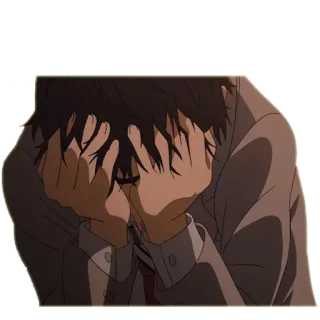 🥵 sad, anime, man, depressed, emotional telegram sticker