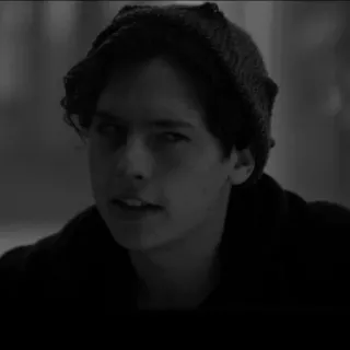 🖤 Jughead Jones Riverdale Jughead Jones, Riverdale, Cole Sprouse, Dramat młodzieżowy, Postać z serialu, Czarno-białe telegram sticker
