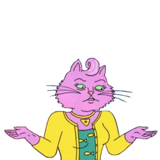 🤷‍♀ Princess Carolyn BoJack Horseman kucing, kartun, masa bodoh, Princess Carolyn, BoJack Horseman whatsapp sticker