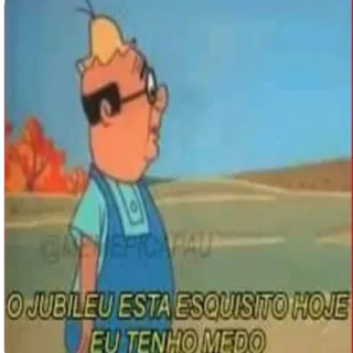 🤔 O JUBILEU ESTA ESQUISITO HOJE EU TENHO MEDO cartoon, animated, characters, humor telegram sticker