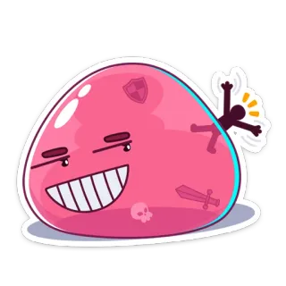😬 Schleim, Monster, Fantasy, Schwert, Schädel, Mann whatsapp sticker