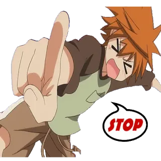 ⛔️ STOP anime, stop, gesture, cartoon telegram sticker