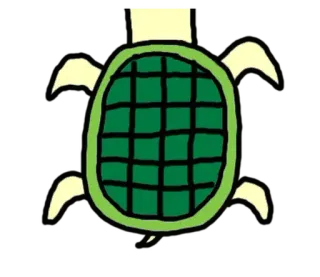 ⚪️ tortue, animal, reptile, dessin, vert, noir whatsapp sticker