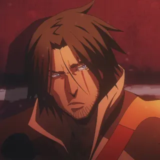 ⛓ Trevor Belmont Castlevania Аниме, Castlevania, Вампир, Охотник, Серьезный telegram sticker