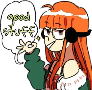 👌 good stuff Anime, Cartoon, Orange Haare, Brille, Charakter telegram sticker