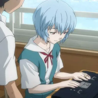 🌧 Rei Ayanami Neon Genesis Evangelion Рей Аянами, Аниме, Школьная форма, Евангелион, Евангелион нового поколения whatsapp sticker
