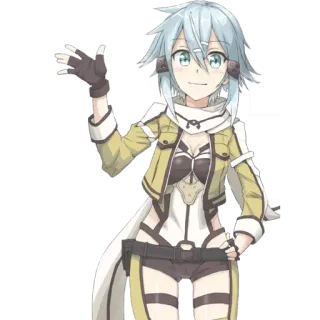 🖐 Sinon Sword Art Online anime, girl, sinon, sword art online, character telegram sticker